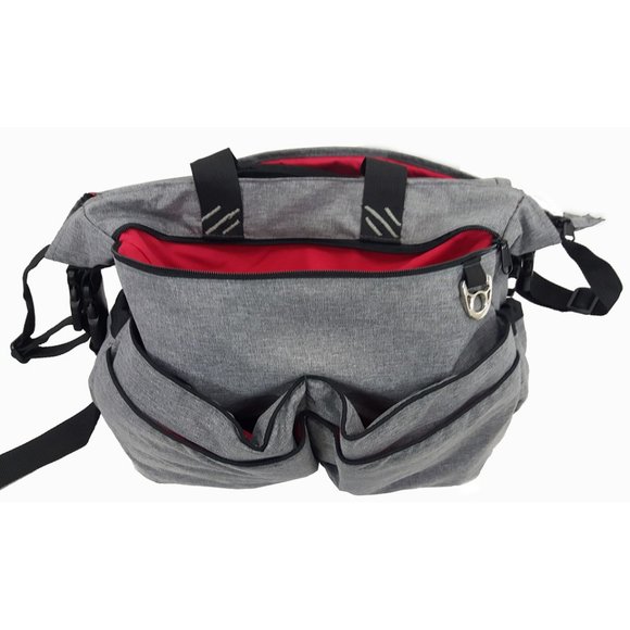 Fashionable Diaper Messenger Bag Roomy Multiple Pockets , Color; Heather Gray - Picture 3 of 9